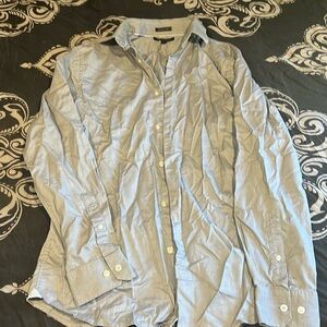 Banana Republic Men’s Shirt, Medium, Grant Fit, 120s Supima Cotton, Grey & White